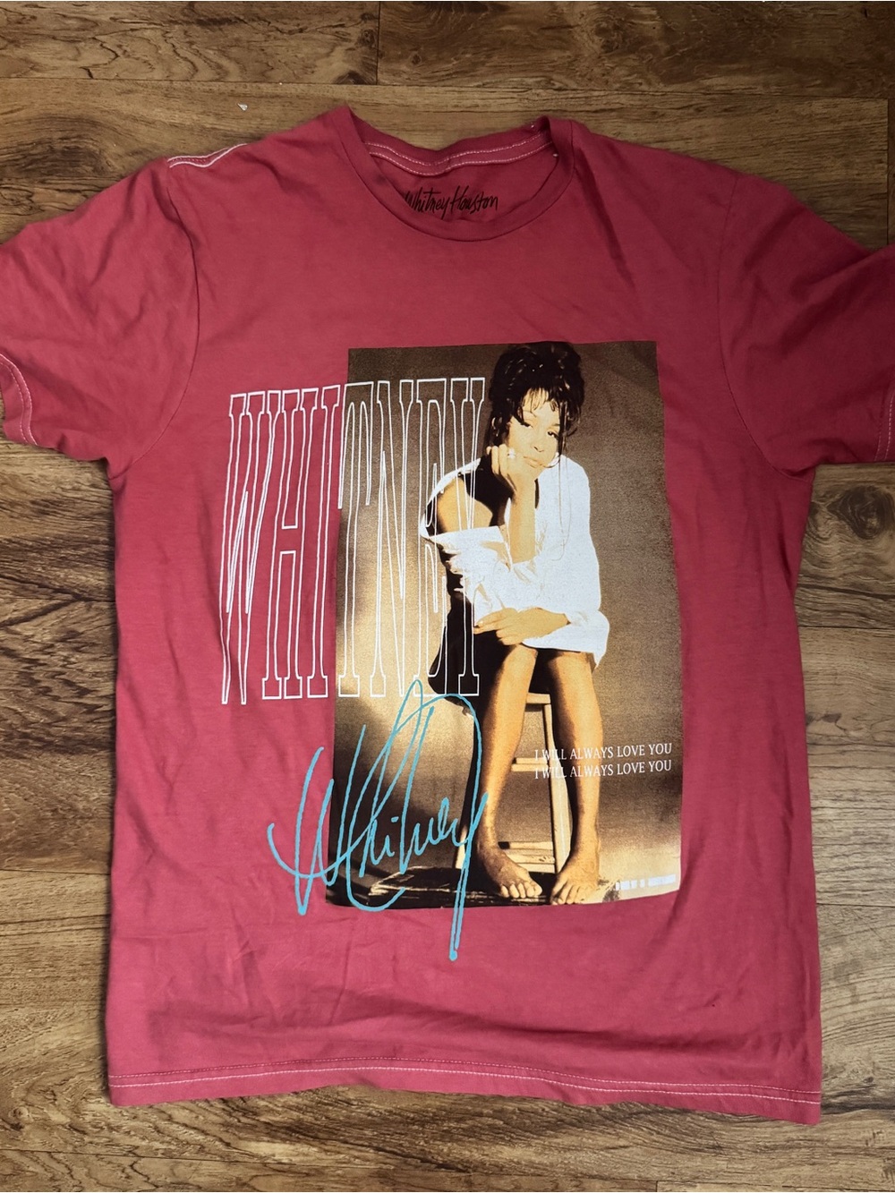 Whitney Houston S Pink I Will Always Love You Graphic Tee NWOT 100% Cotton